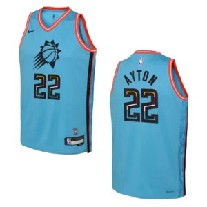 Phoenix Suns 2022-23 City Edition Youth Deandre Ayton Turquoise Jersey - 49Native