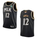 De'Andre Hunter Hawks 2021 NBA Playoffs Bound Jersey Black - 49Native