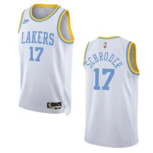 Los Angeles Lakers Dennis Schroder White 75 Anniversary 2022-23 Classic Edition Jersey - 49Native