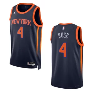 Derrick Rose Statement Edition New York Knicks 2022-23 Black Swingman Jersey - 49Native