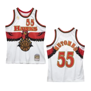 Atlanta Hawks Dikembe Mutombo 1996-97 Hardwood Classics Jersey White - 49Native
