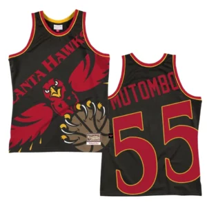 Hawks Dikembe Mutombo Big Face 2.0 Swingman Jersey Black - 49Native