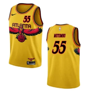 Dikembe Mutombo Atlanta Hawks City Edition Throwback Jersey Yellow - 49Native