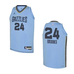 2022-23 Memphis Grizzlies Youth Statement Edition Dillon Brooks Light Blue Jersey - 49Native