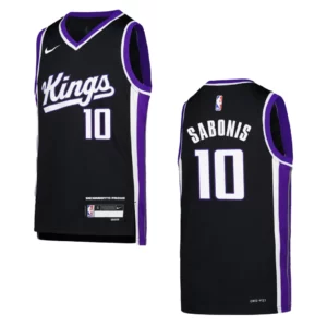 2023-24 Sacramento Kings Youth Icon Edition Domantas Sabonis Black Jersey - 49Native