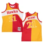 Dominique Wilkins Atlanta Hawks 1986-87 Split Hardwood Classics Jersey Yellow Red - 49Native