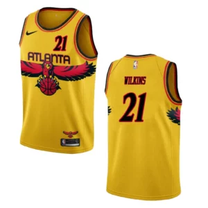 Dominique Wilkins Atlanta Hawks City Edition Throwback Jersey Yellow - 49Native