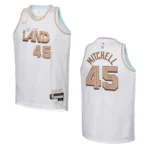 Cleveland Cavaliers 2022-23 City Edition Youth Donovan Mitchell White Jersey - 49Native