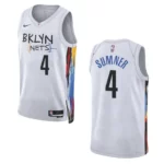 Brooklyn Nets Edmond Sumner 2022-23 City Edition White Swingman Jersey - 49Native