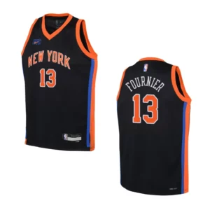 Youth New York Knicks 2022-23 City Edition Evan Fournier Black Jersey - 49Native