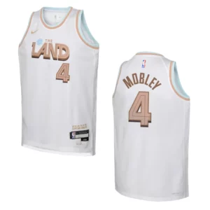 Cleveland Cavaliers 2022-23 City Edition Youth Evan Mobley White Jersey - 49Native