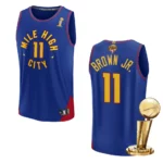 Denver Nuggets 2023 NBA Finals Champions Bruce Brown Jr. Fastbreak Player Blue Jersey - 49Native