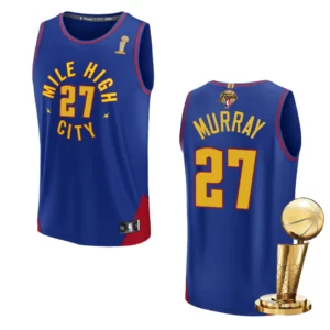 Denver Nuggets 2023 NBA Finals Champions Jamal Murray Fastbreak Player Blue Jersey - 49Native