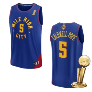 Denver Nuggets 2023 NBA Finals Champions Kentavious Caldwell-Pope Fastbreak Player Blue Jersey - 49Native
