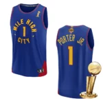 Denver Nuggets 2023 NBA Finals Champions Michael Porter Jr. Fastbreak Player Blue Jersey - 49Native