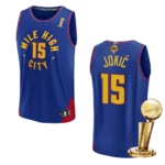 Denver Nuggets 2023 NBA Finals Champions Nikola Jokic Fastbreak Player Blue Jersey - 49Native