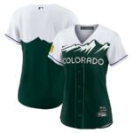 Colorado Rockies Nike Women's City Connect Replica Team Jersey - White/Forest Green - 49Native