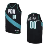 Portland Trail Blazers 2022-23 City Edition Youth Gary Payton II Black Jersey - 49Native