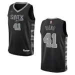 2022-23 San Antonio Spurs Youth Statement Edition Gorgui Dieng Black Jersey - 49Native