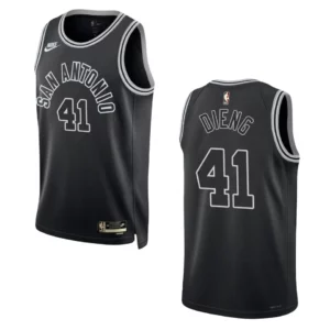 San Antonio Spurs 2022-23 Classic Edition Gorgui Dieng Black Jersey 50th Season - 49Native