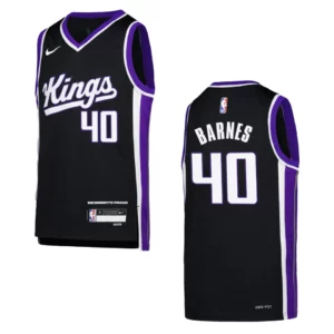 2023-24 Sacramento Kings Youth Icon Edition Harrison Barnes Black Jersey - 49Native