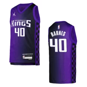 2023-24 Sacramento Kings Youth Statement Edition Harrison Barnes Purple Jersey - 49Native