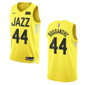 2022-23 Icon Utah Jazz Bojan Bogdanovic Gold Swingman Jersey - 49Native