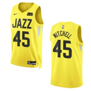 2022-23 Icon Utah Jazz Donovan Mitchell Gold Swingman Jersey - 49Native