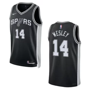 2022-23 Icon Edition San Antonio Spurs Blake Wesley Black Swingman Jersey - 49Native