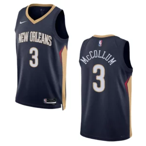 2022-23 Icon Edition New Orleans Pelicans C.J. McCollum Navy Swingman Jersey - 49Native