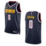 2022-23 Icon Edition Denver Nuggets Christian Braun Navy Swingman Jersey - 49Native
