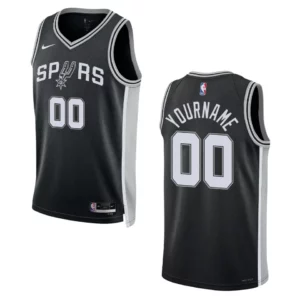 2022-23 Icon Edition San Antonio Spurs Custom Black Swingman Jersey - 49Native