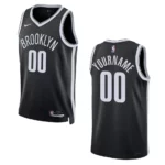 2022-23 Icon Edition Brooklyn Nets Custom Black Swingman Jersey - 49Native