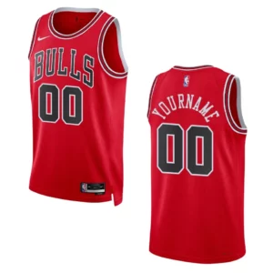 2022-23 Icon Edition Chicago Bulls Custom Red Swingman Jersey - 49Native