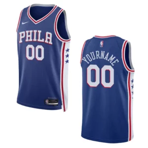 2022-23 Icon Edition Philadelphia 76ers Custom Royal Swingman Jersey - 49Native