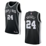 2022-23 Icon Edition San Antonio Spurs Devin Vassell Black Swingman Jersey - 49Native