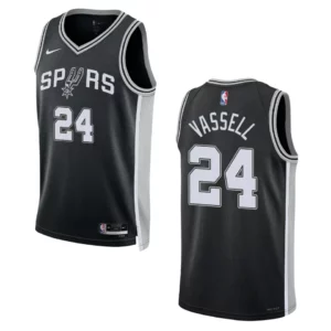 2022-23 Icon Edition San Antonio Spurs Devin Vassell Black Swingman Jersey - 49Native