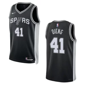 2022-23 Icon Edition San Antonio Spurs Gorgui Dieng Black Swingman Jersey - 49Native