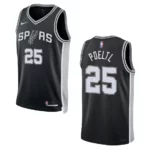 2022-23 Icon Edition San Antonio Spurs Jakob Poeltl Black Swingman Jersey - 49Native