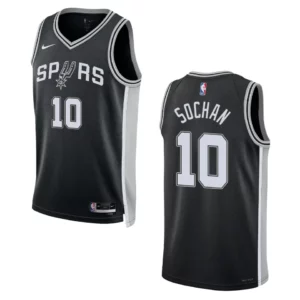 2022-23 Icon Edition San Antonio Spurs Jeremy Sochan Black Swingman Jersey - 49Native