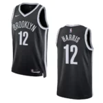 2022-23 Icon Edition Brooklyn Nets Joe Harris Black Swingman Jersey - 49Native