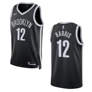 2022-23 Icon Edition Brooklyn Nets Joe Harris Black Swingman Jersey - 49Native