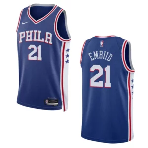 2022-23 Icon Edition Philadelphia 76ers Joel Embiid Royal Swingman Jersey - 49Native