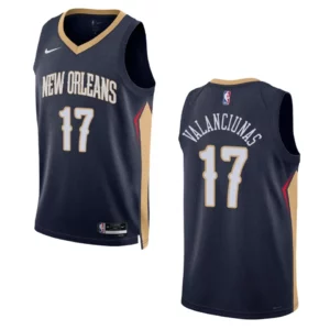 2022-23 Icon Edition New Orleans Pelicans Jonas Valanciunas Navy Swingman Jersey - 49Native