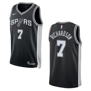 2022-23 Icon Edition San Antonio Spurs Josh Richardson Black Swingman Jersey - 49Native