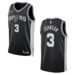 2022-23 Icon Edition San Antonio Spurs Keldon Johnson Black Swingman Jersey - 49Native