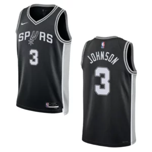 2022-23 Icon Edition San Antonio Spurs Keldon Johnson Black Swingman Jersey - 49Native