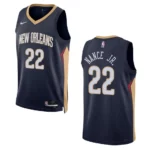 2022-23 Icon Edition New Orleans Pelicans Larry Nance Jr Navy Swingman Jersey - 49Native