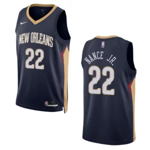 2022-23 Icon Edition New Orleans Pelicans Larry Nance Jr Navy Swingman Jersey - 49Native