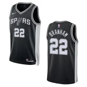 2022-23 Icon Edition San Antonio Spurs Malaki Branham Black Swingman Jersey - 49Native